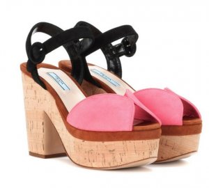 Image of Prada suede platform sandals
