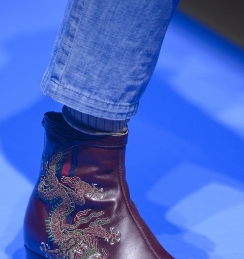 Gucci shoes presented during Milan Fashion Week.