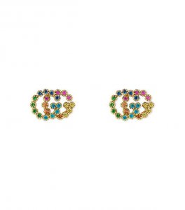 Gucci double-G rainbow stone earrings