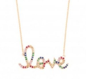 Sydney Evan rainbow love necklace