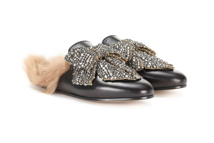 Gucci sparkling slippers are one of our favourite pieces this season.